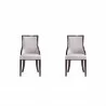 Manhattan Comfort Grand Faux Leather Dining Chairs - Set of 2 in Light Grey - Manhattan Comfort Grand Faux Leather Dining Chairs - Set of 2 in Light Grey