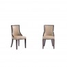 Manhattan Comfort Grand Faux Leather Dining Chair in Tan with Beech Wood Frame (Set of 2)