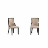 Manhattan Comfort Grand Faux Leather Dining Chair in Tan with Beech Wood Frame (Set of 2) - Manhattan Comfort Grand Faux Leather Dining Chair in Tan with Beech Wood Frame (Set of 2)