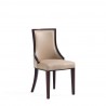 Manhattan Comfort Grand Faux Leather Dining Chair in Tan with Beech Wood Frame Front Angle