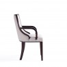 Manhattan Comfort Grand Faux Leather Dining Armchair in Light Grey Side