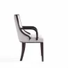 Manhattan Comfort Grand Faux Leather Dining Armchair - Set of 2 in Light Grey Side - Manhattan Comfort Grand Faux Leather Dining Armchair - Set of 2 in Light Grey Side