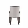 Manhattan Comfort Grand Faux Leather Dining Armchair in Light Grey Back - Manhattan Comfort Grand Faux Leather Dining Armchair in Light Grey Back