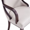 Manhattan Comfort Grand Faux Leather Dining Armchair in Light Grey Arm