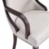 Manhattan Comfort Grand Faux Leather Dining Armchair in Light Grey Arm - Manhattan Comfort Grand Faux Leather Dining Armchair in Light Grey Arm