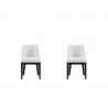Manhattan Comfort Gansevoort Modern Faux Leather Dining Chair in Cream (Set of 2)