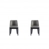 Manhattan Comfort Gansevoort Modern Faux Leather Dining Chair in Pebble Grey (Set of 2)