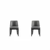 Manhattan Comfort Gansevoort Modern Faux Leather Dining Chair in Pebble Grey (Set of 2) - Manhattan Comfort Gansevoort Modern Faux Leather Dining Chair in Pebble Grey (Set of 2)