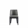 Manhattan Comfort Gansevoort Modern Faux Leather Dining Chair in Pebble Grey Front - Manhattan Comfort Gansevoort Modern Faux Leather Dining Chair in Pebble Grey Front