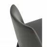 Manhattan Comfort Gansevoort Modern Faux Leather Dining Chair in Pebble Grey Half - Manhattan Comfort Gansevoort Modern Faux Leather Dining Chair in Pebble Grey Half