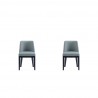 Manhattan Comfort Gansevoort Modern Faux Leather Dining Chair in Pewter (Set of 2)