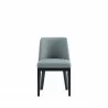 Manhattan Comfort Gansevoort Modern Faux Leather Dining Chair in Pewter Front - Manhattan Comfort Gansevoort Modern Faux Leather Dining Chair in Pewter Front