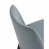 Manhattan Comfort Gansevoort Modern Faux Leather Dining Chair in Pewter Half - Manhattan Comfort Gansevoort Modern Faux Leather Dining Chair in Pewter Half