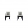 Manhattan Comfort Gansevoort Modern Faux Leather Dining Chair in Stone Grey (Set of 2)