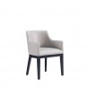 Manhattan Comfort Gansevoort Modern Faux Leather Dining Armchair in Light Grey Side