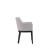 Manhattan Comfort Gansevoort Modern Faux Leather Dining Armchair in Light Grey Side