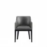 Manhattan Comfort Gansevoort Modern Faux Leather Dining Armchair in Pebble Grey Front - Manhattan Comfort Gansevoort Modern Faux Leather Dining Armchair in Pebble Grey Front