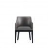 Manhattan Comfort Gansevoort Modern Faux Leather Dining Armchair in Pebble Grey Front