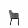 Manhattan Comfort Gansevoort Modern Faux Leather Dining Armchair in Pebble Grey Side