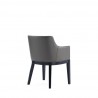 Manhattan Comfort Gansevoort Modern Faux Leather Dining Armchair in Pebble Grey Side Angle