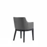 Manhattan Comfort Gansevoort Modern Faux Leather Dining Armchair in Pebble Grey Side Angle - Manhattan Comfort Gansevoort Modern Faux Leather Dining Armchair in Pebble Grey Side Angle