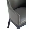 Manhattan Comfort Gansevoort Modern Faux Leather Dining Armchair in Pebble Grey Half - Manhattan Comfort Gansevoort Modern Faux Leather Dining Armchair in Pebble Grey Half