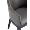 Manhattan Comfort Gansevoort Modern Faux Leather Dining Armchair in Pebble Grey Half