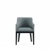 Manhattan Comfort Gansevoort Modern Faux Leather Dining Armchair in Pewter Front - Manhattan Comfort Gansevoort Modern Faux Leather Dining Armchair in Pewter Front