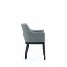 Manhattan Comfort Gansevoort Modern Faux Leather Dining Armchair in Pewter Side - Manhattan Comfort Gansevoort Modern Faux Leather Dining Armchair in Pewter Side