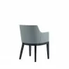 Manhattan Comfort Gansevoort Modern Faux Leather Dining Armchair in Pewter Back Angle - Manhattan Comfort Gansevoort Modern Faux Leather Dining Armchair in Pewter Back Angle