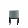 Manhattan Comfort Gansevoort Modern Faux Leather Dining Armchair in Pewter Back - Manhattan Comfort Gansevoort Modern Faux Leather Dining Armchair in Pewter Back