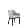 Manhattan Comfort Gansevoort Modern Faux Leather Dining Armchair in Stone Grey Side