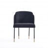 Manhattan Comfort Flor Fabric Dining Chair in Black Front