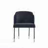 Manhattan Comfort Flor Fabric Dining Chair in Black Front - Manhattan Comfort Flor Fabric Dining Chair in Black Front