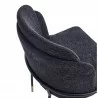 Manhattan Comfort Flor Fabric Dining Chair in Black Half - Manhattan Comfort Flor Fabric Dining Chair in Black Half