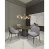 Manhattan Comfort Flor Fabric Dining Chair in Grey - Manhattan Comfort Flor Fabric Dining Chair in Grey