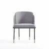 Manhattan Comfort Flor Fabric Dining Chair in Grey Front - Manhattan Comfort Flor Fabric Dining Chair in Grey Front