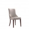 Manhattan Comfort Shubert Modern Faux Leather and Velvet Dining Chair in Light Grey Side Angle