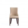 Manhattan Comfort Shubert Modern Faux Leather and Velvet Dining Chair in Tan Front