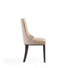 Manhattan Comfort Shubert Modern Faux Leather and Velvet Dining Chair in Tan Side