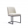 Manhattan Comfort Serena Faux Leather Dining Chair in Cream Side