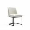 Manhattan Comfort Serena Faux Leather Dining Chair in Cream Side - Manhattan Comfort Serena Faux Leather Dining Chair in Cream Side