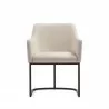 Manhattan Comfort Modern Serena Dining Armchair Upholstered in Leatherette with Steel Legs Cream Front - Manhattan Comfort Modern Serena Dining Armchair Upholstered in Leatherette with Steel Legs Cream Front