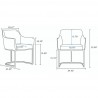 Manhattan Comfort Modern Serena Dining Armchair Upholstered in Leatherette with Steel Legs Size