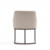 Manhattan Comfort Modern Serena Dining Armchair Upholstered in Leatherette with Steel Legs Cream  Back