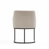 Manhattan Comfort Modern Serena Dining Armchair Upholstered in Leatherette with Steel Legs Cream  Back - Manhattan Comfort Modern Serena Dining Armchair Upholstered in Leatherette with Steel Legs Cream  Back