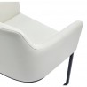 Manhattan Comfort Modern Serena Dining Armchair Upholstered in Leatherette with Steel Legs Cream  Half