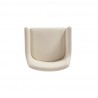 Manhattan Comfort Modern Serena Dining Armchair Upholstered in Leatherette with Steel Legs Cream Top