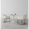 Manhattan Comfort Modern Serena Dining Armchair Upholstered in Leatherette with Steel Legs Cream - Manhattan Comfort Modern Serena Dining Armchair Upholstered in Leatherette with Steel Legs Cream