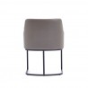 Manhattan Comfort Modern Serena Dining Armchair Upholstered in Leatherette with Steel Legs Grey Back